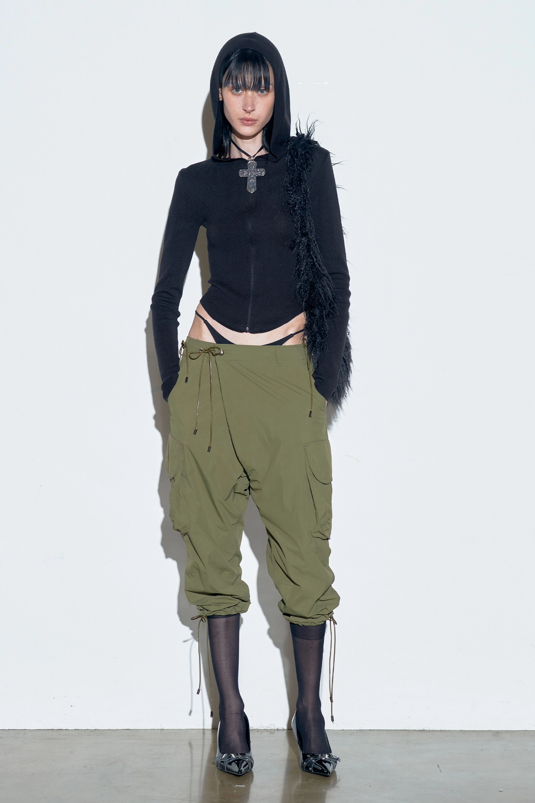 스컬프터 Cuffed Hem Cargo Trousers D.Khaki 상품 이미지 1