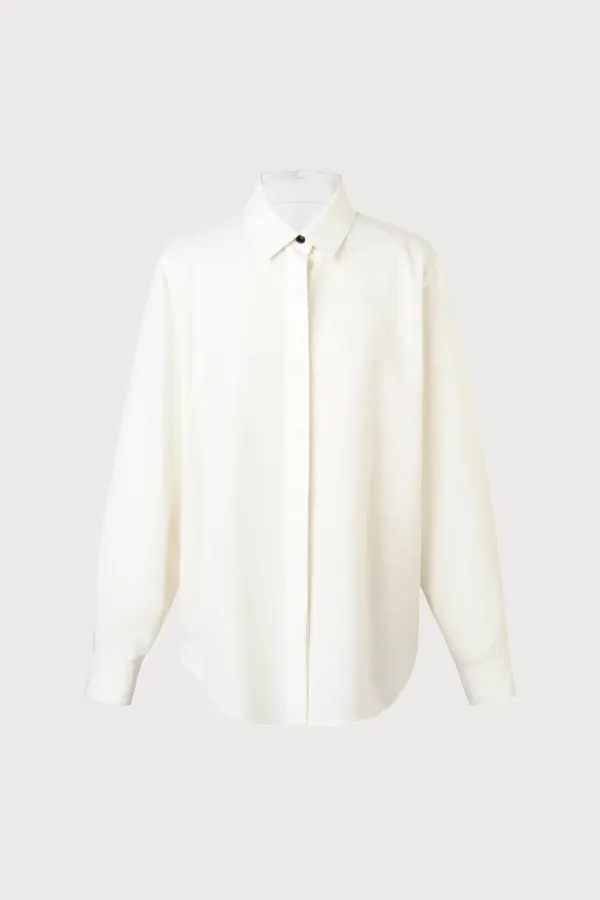 Part.7 Tencel blouse (white, blue, charcoal)