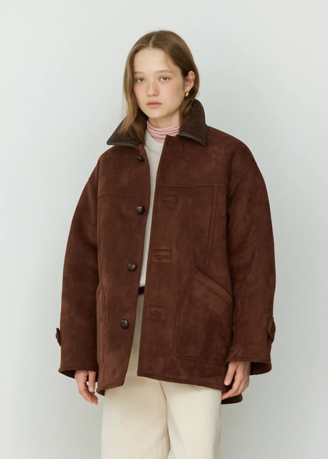 더라이 [유하착용] Mutton Midi Coat(Brown) 상품 이미지 2