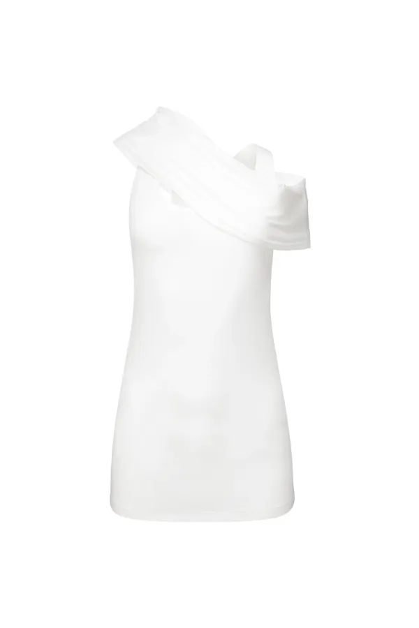 SHAWL NECK SLEEVELESS IVORY