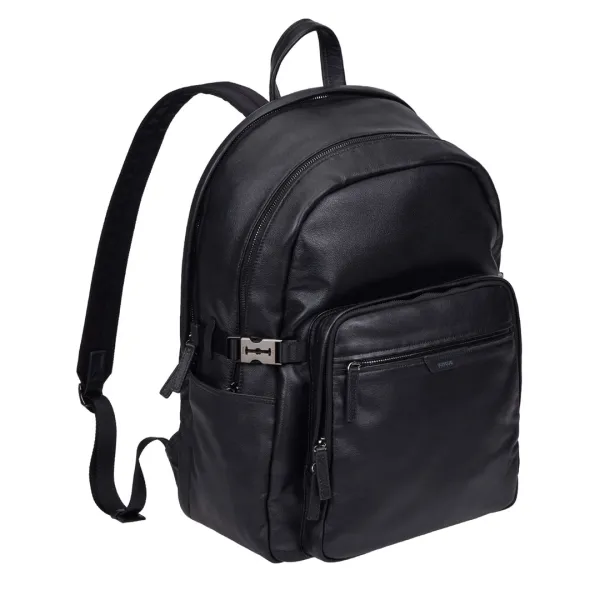 Perfec Two-Touch Slate Leather Backpack (퍼펙 투 터치 슬레이트 레더 백팩) Black