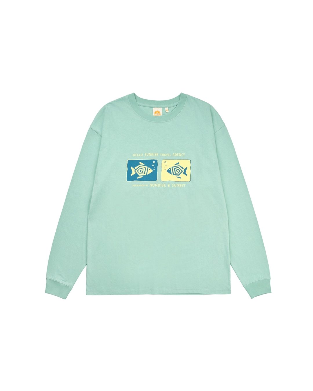헬로선라이즈 Geometric Fish L/S Tee_Mint 상품 이미지 1