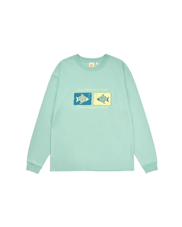 Geometric Fish L/S Tee_Mint