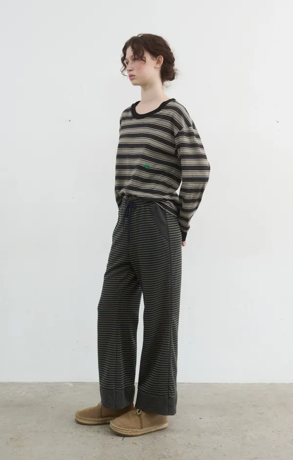 424. Supple Stripe Pants_Deep Olive