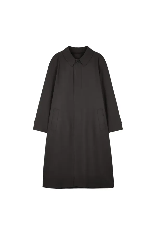 OVER SINGLE TRENCH COAT (BROWN)
