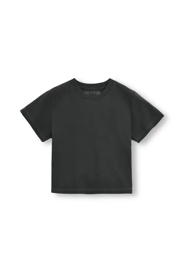W Washed Baby T Shirt, Washed Black
