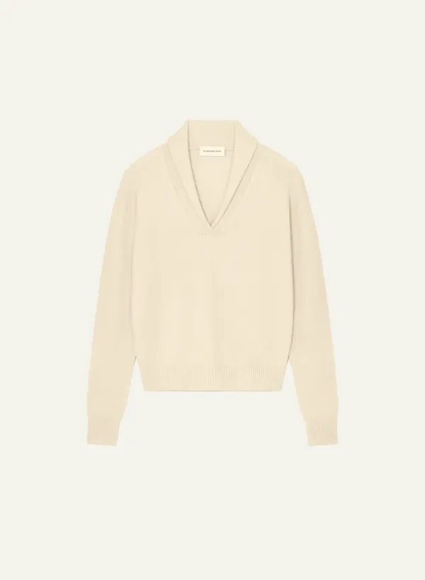 Shawl Collar Pullover Cream