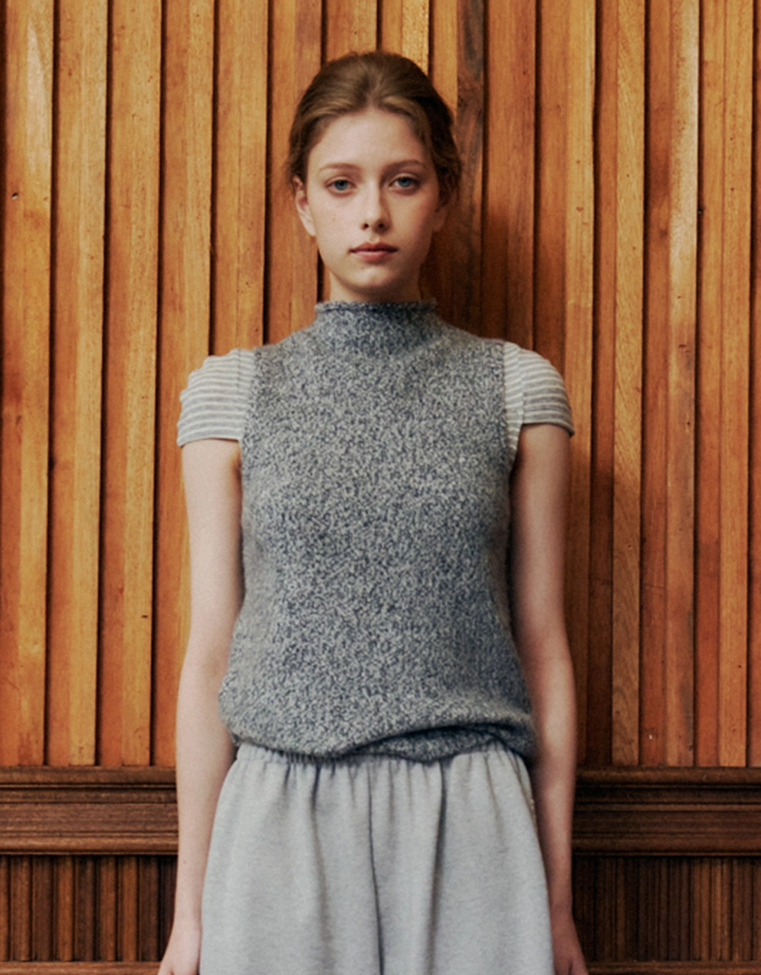 러브어스유 Wool Halter Neck Sleeveless Knit (Charcoal) 상품 이미지 1