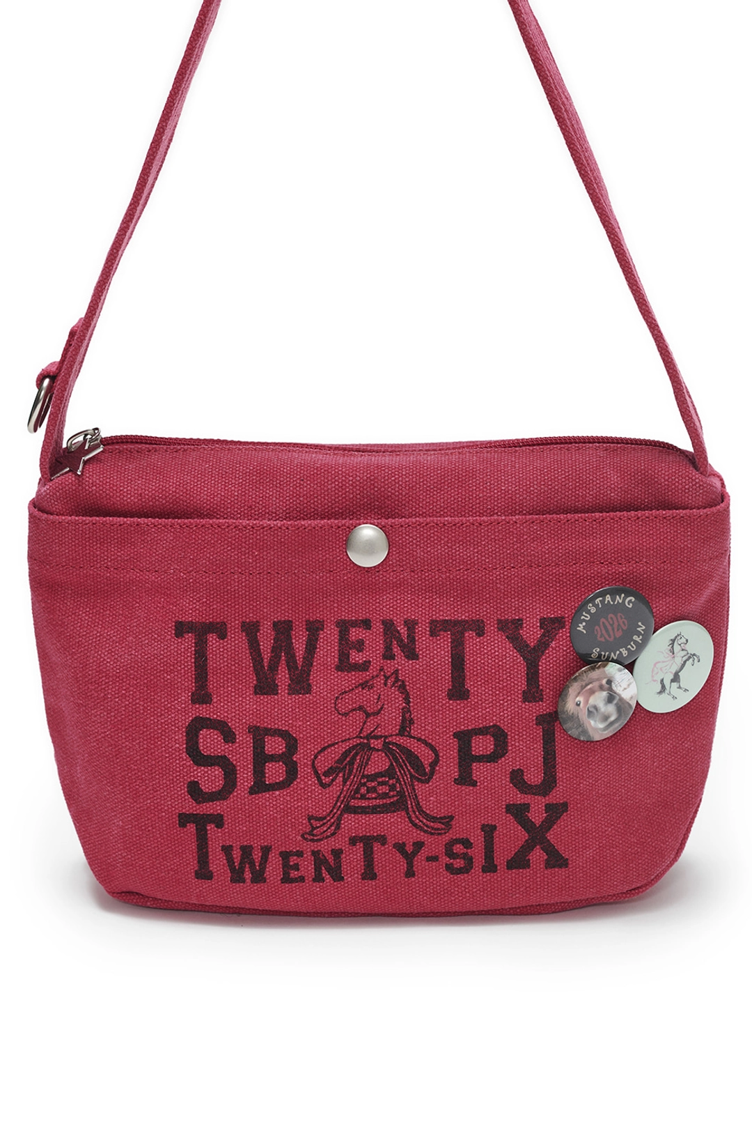 썬번프로젝트 MUSTANG MINI CANVAS BAG, BURGUNDY 상품 이미지 3