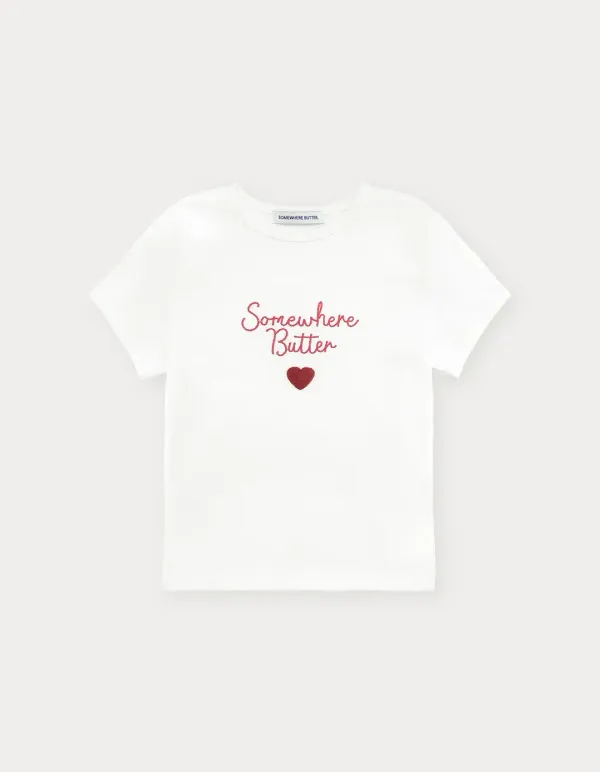 Boucle Heart Logo Top - Ivory