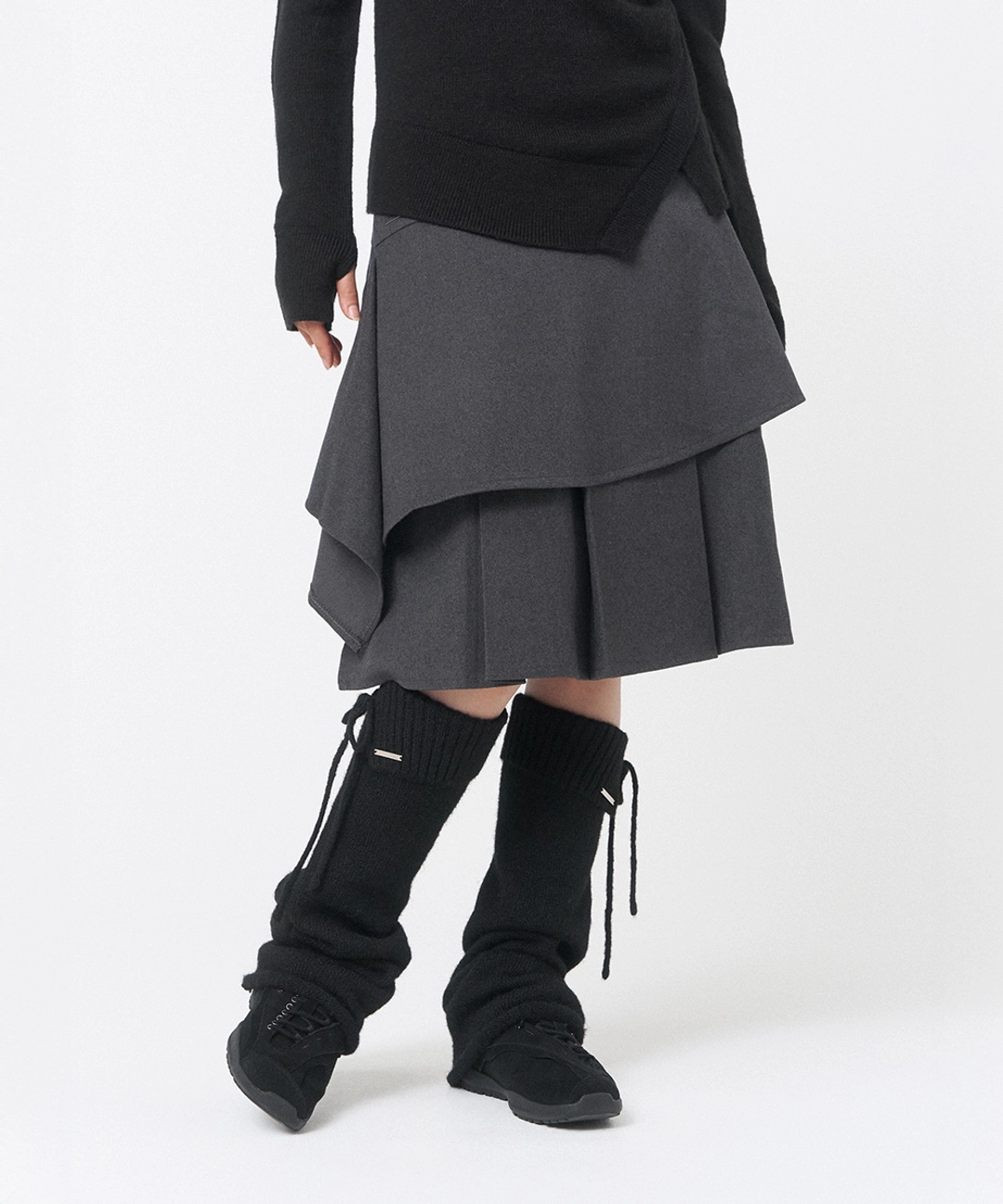 미세키서울 Sei layered midi skirt CHARCOAL 상품 이미지 2