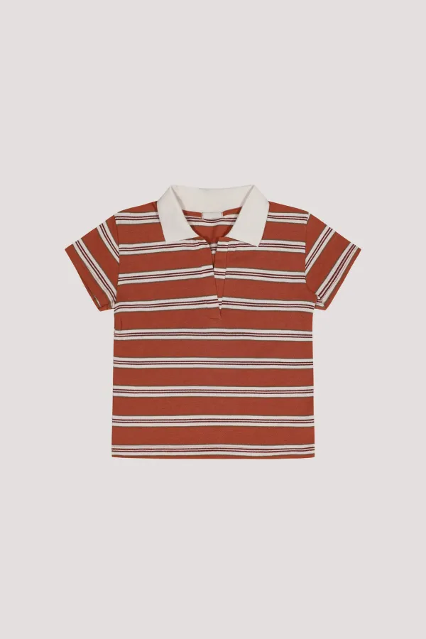 Brick Stripe Polo Tee