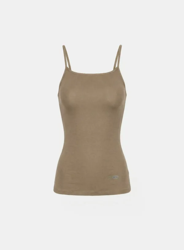 [w-tnk26-005] BS Cotton Jersey String Tank - Tobacco