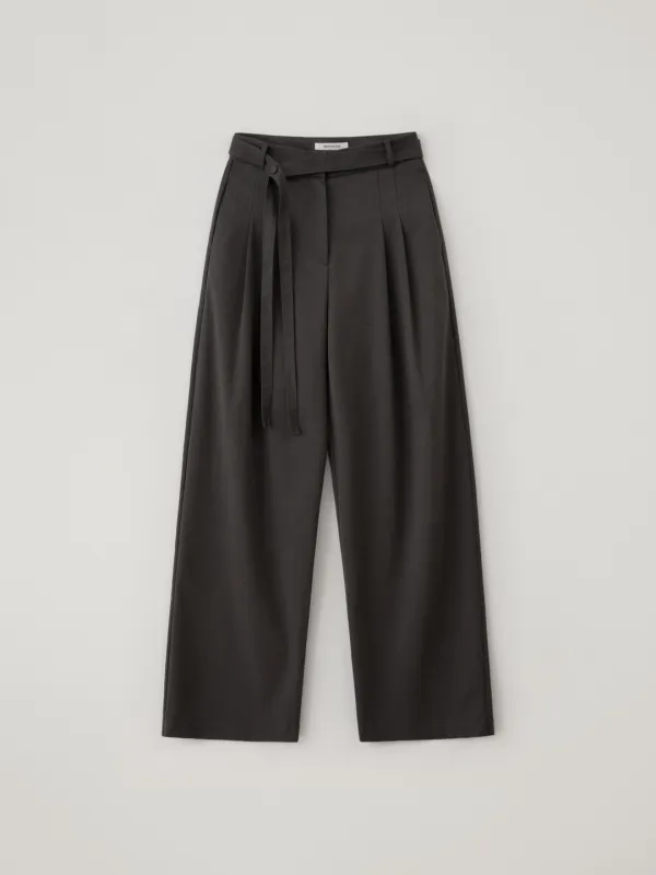 [4th-reorder] Orrin button belt slacks (charcoal)