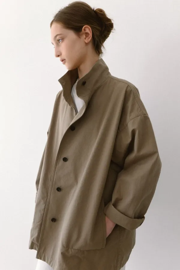 WASHED FIELD JACKET [ BEIGE / CHARCOAL ]