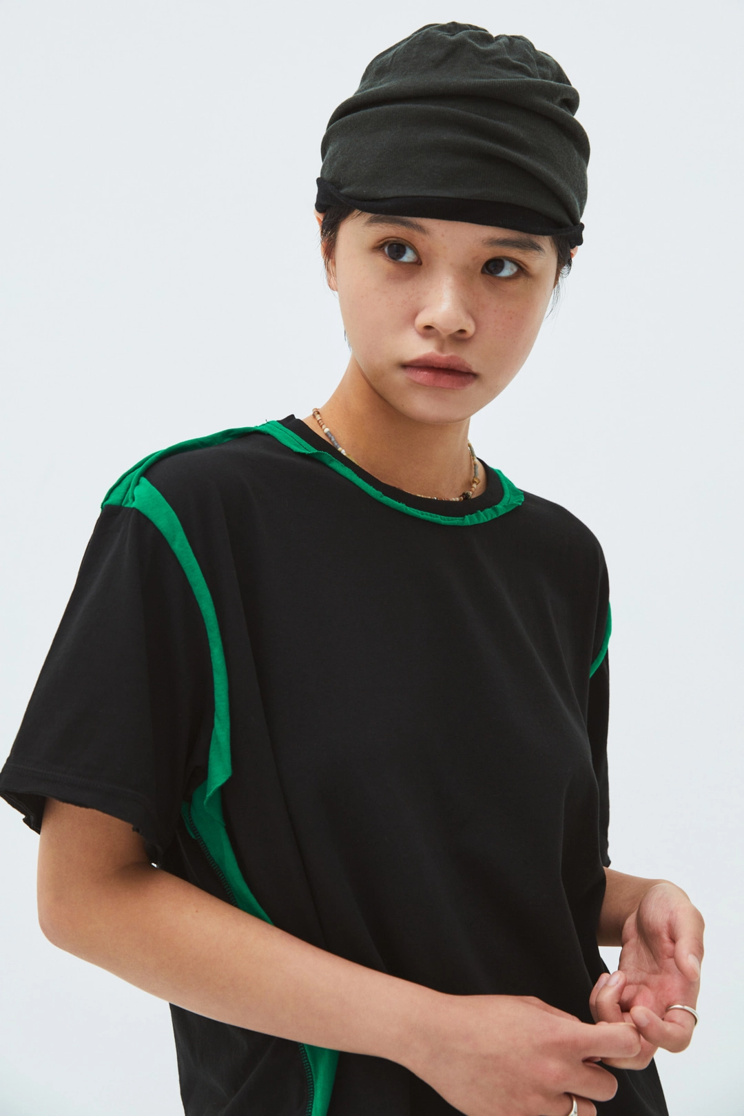 공테잎 LAYERED BEANIE DEEP KHAKI 상품 이미지 2