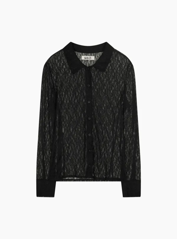 LACE COLLAR SHIRT (BLACK)