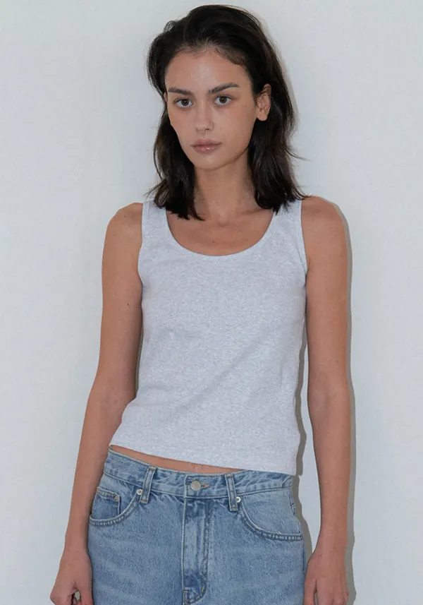 [2차 리오더] Ribbed tank top (Melange)