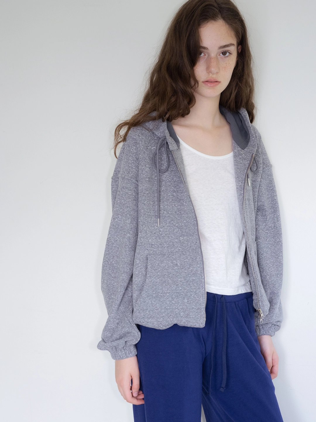 헤더먼트 cloudy volume zip-up (melange grey) 상품 이미지 2