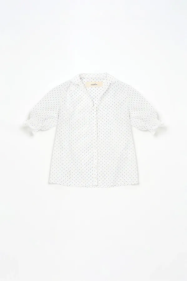 Via Lev floral puff blouse (Ivory flower)