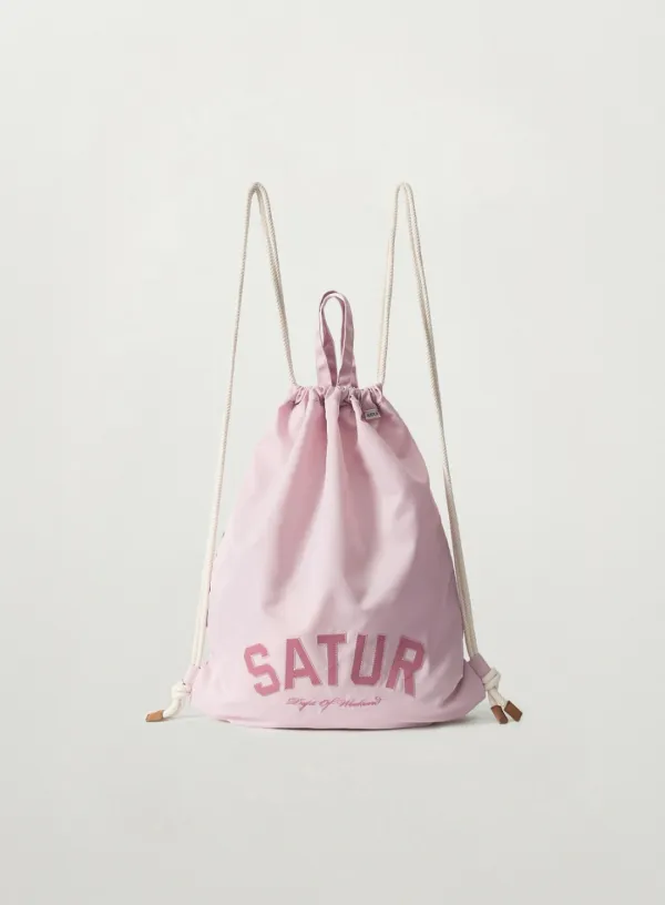 Nylon Draw String Bag - Light Pink