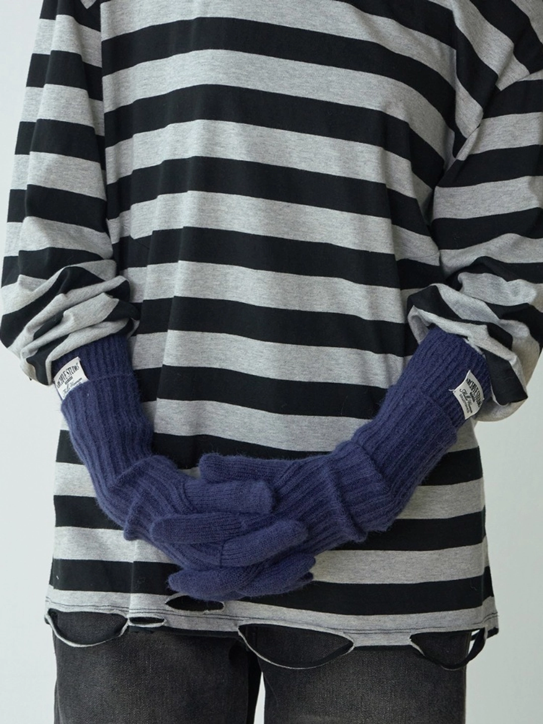 밀로 우먼 Knitted Warmer Gloves [Deep Blue] 상품 이미지 2