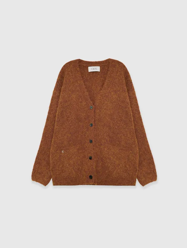 Fluffy Alpaca Cardigan (Burnt Orange)