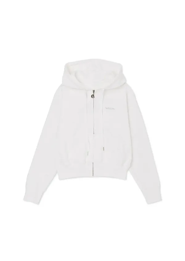 Bunny Logo Hoodie Zip-up White