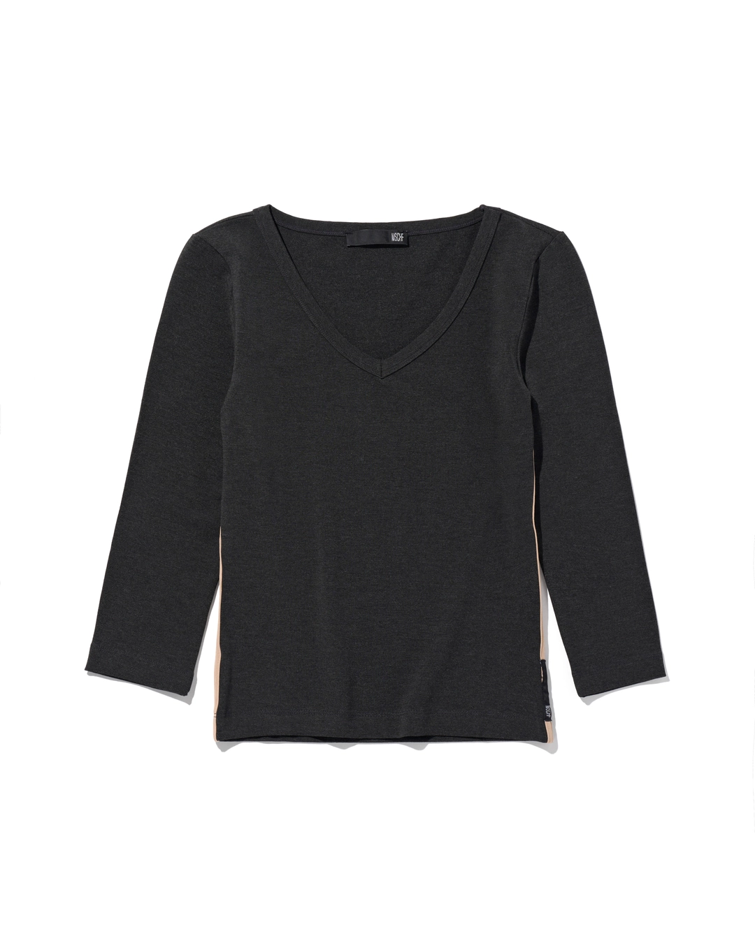 미스치프 ESSENTIAL V-NECK 3-QUARTER TOP_CHARCOAL 상품 이미지 1