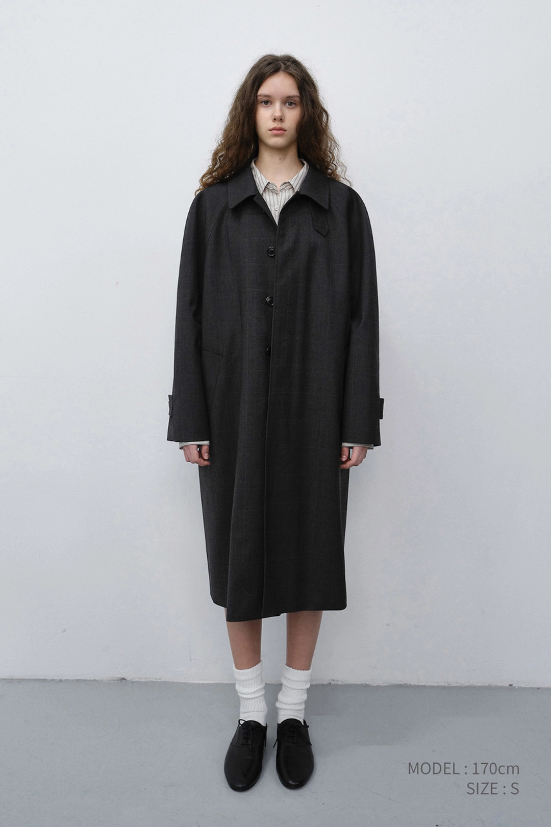 던스트 UNISEX H-LINE WOOL MAC COAT BROWN CHECK_UDTR6C101W2 상품 이미지 1