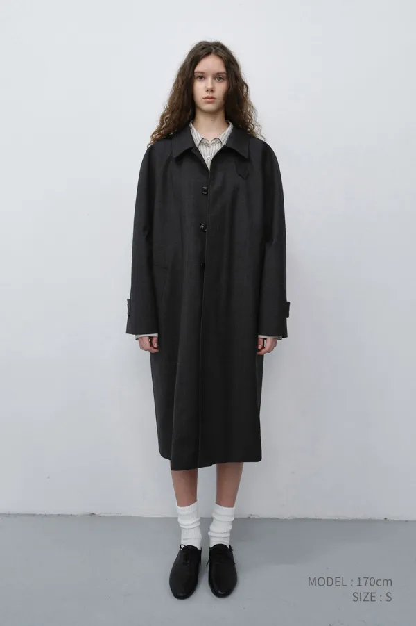 UNISEX H-LINE WOOL MAC COAT BROWN CHECK_UDTR6C101W2