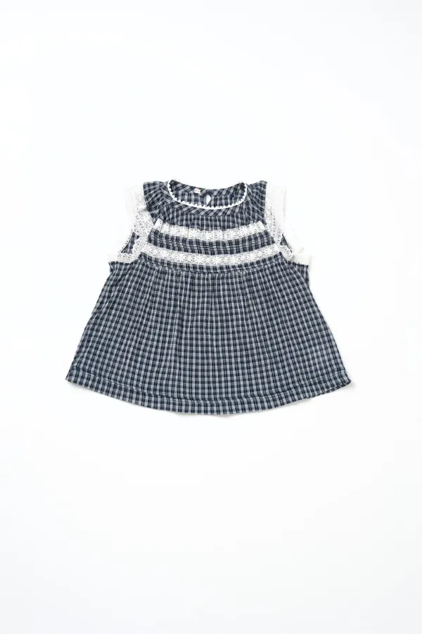 Via Dyllis check sleeveless (Navy check)