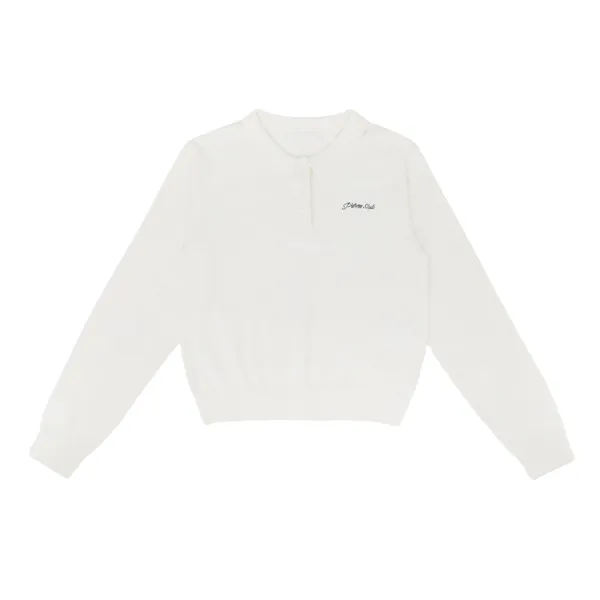 Cotton Cashmere Knit PK Shirt (cloud white)