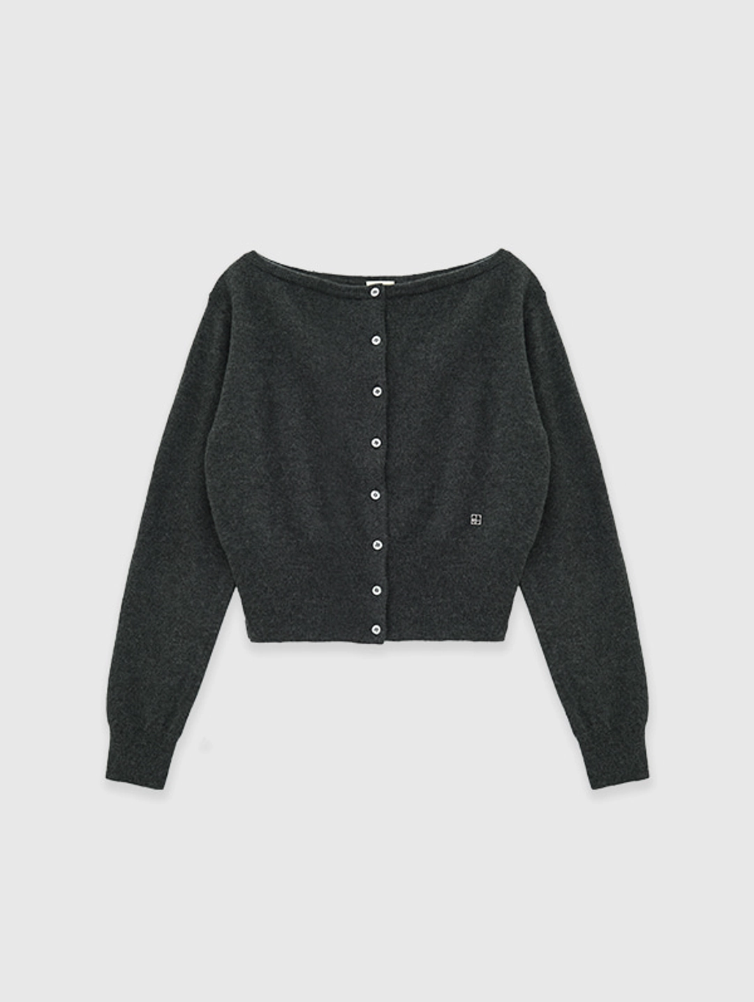 오디에스 Soft Wool Boatneck Cardigan (Charcoal) 상품 이미지 1