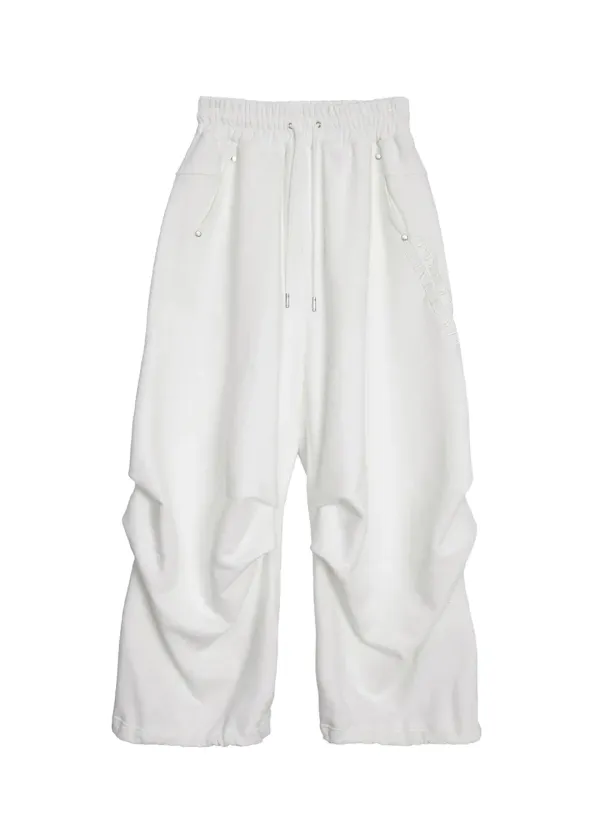 Double-Tucked Set-up Pants [ White ]