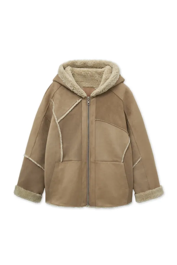 REVERSIBLE HOODY MUSTANG IN BEIGE