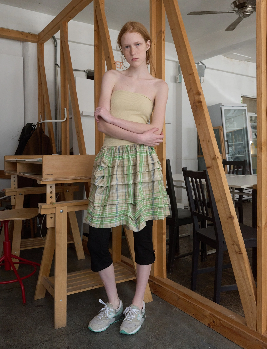 노컨텐츠 380. Division Tube Dress _ Beige 상품 이미지 1