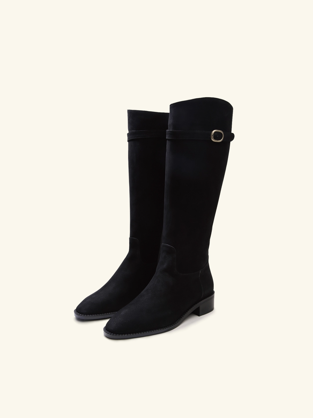 러브듀이 [바로배송] Saddle long boots / 블랙누벅 상품 이미지 1