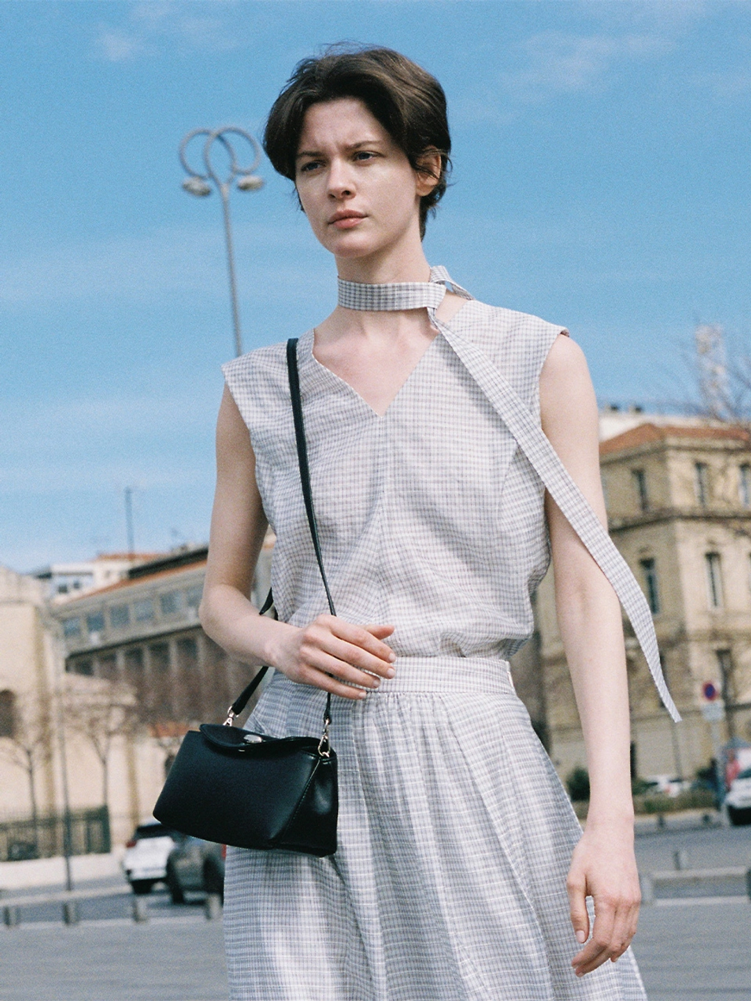 루에브르 Drapery Checkered Sleeveless Top SW5MB228-08 상품 이미지 2
