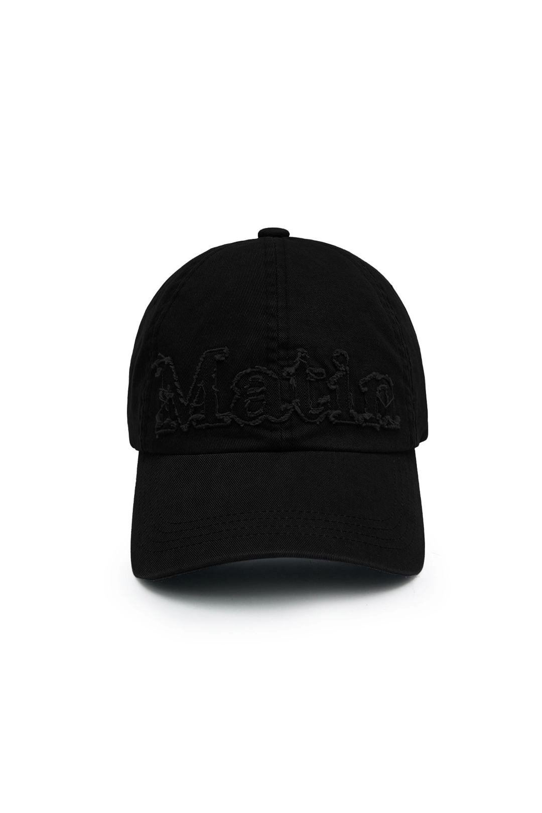 마뗑킴 ROUGH CUT APPLIQUE BALL CAP IN BLACK 상품 이미지 1