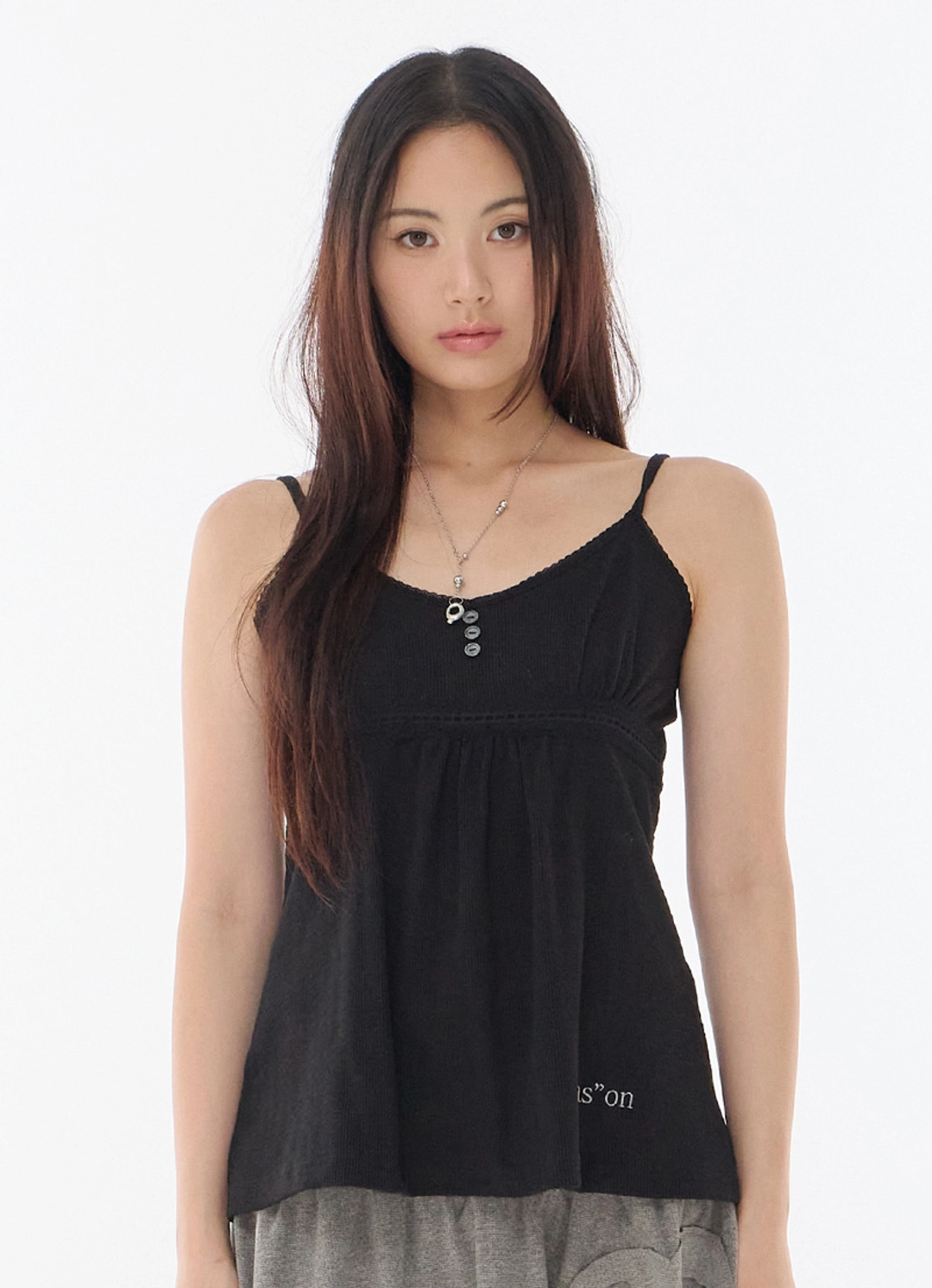 애즈온 FLAIR LACE SLEEVELESS / BLACK 상품 이미지 1