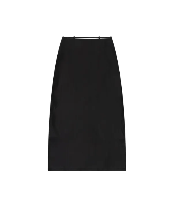 P3317 실키 맥시 스커트_Black