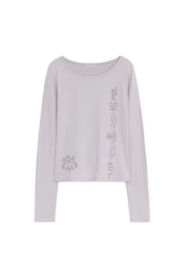 Tribal print long sleeve T (Pink)