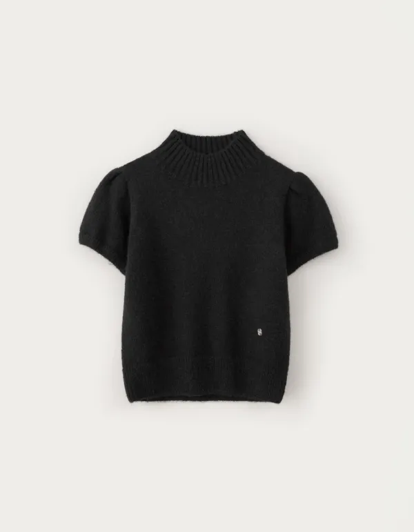 Turtleneck Emma Half Puff Knit - Black
