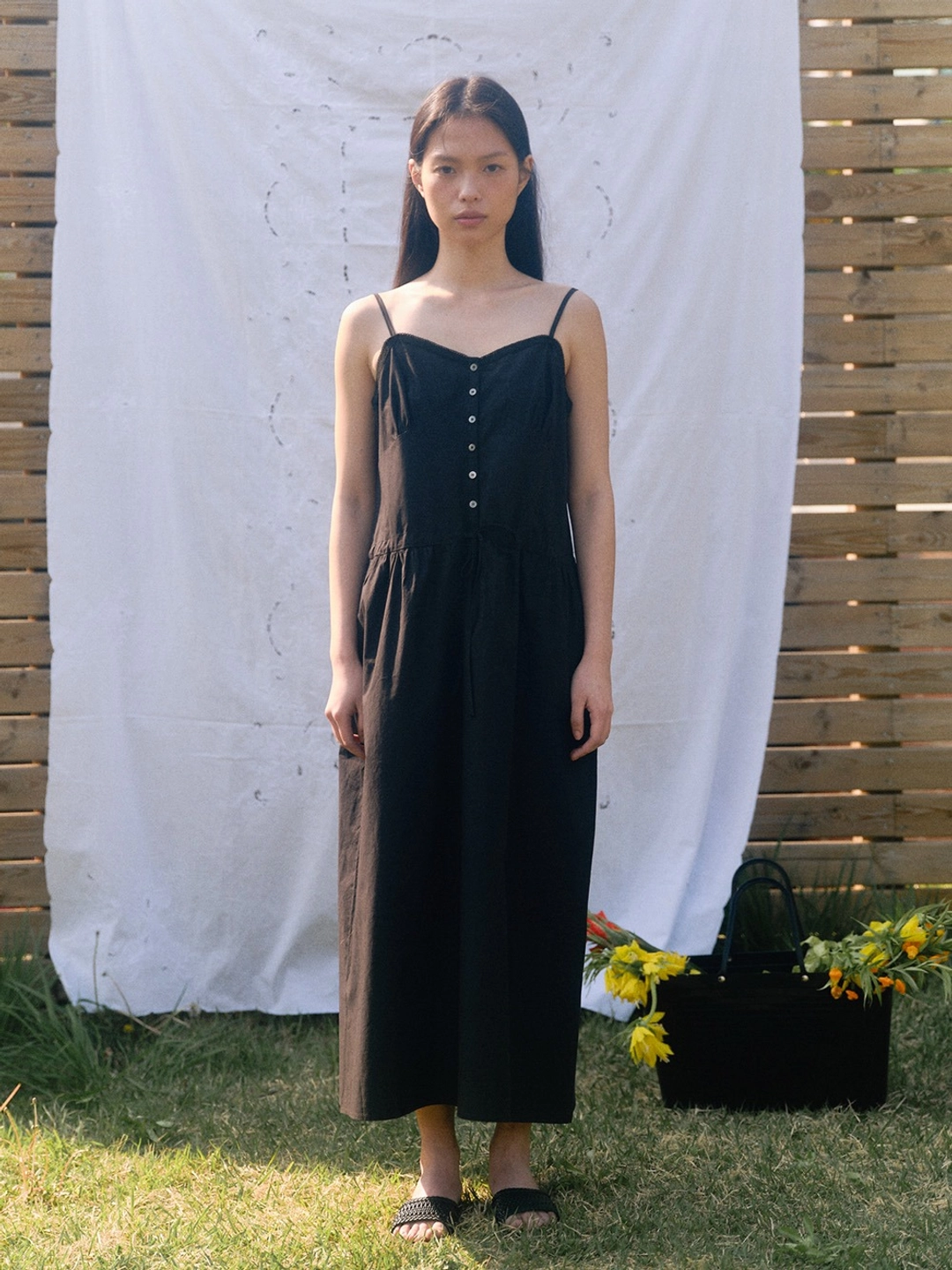베이오드 Cotton string sleeveless dress_black 상품 이미지 2