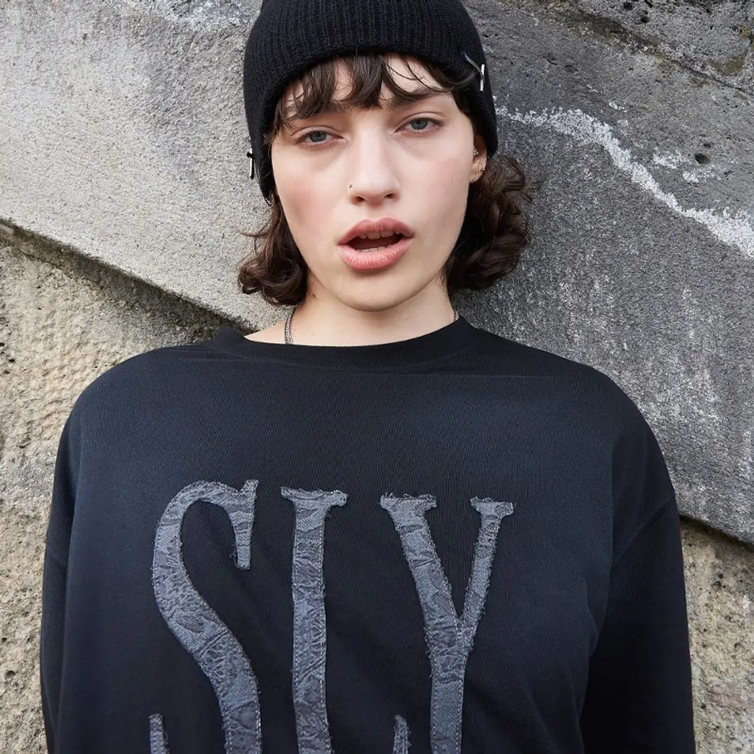 2000아카이브 SLY OVERSIZED T-SHIRT WITH BOLERO (2-PIECE) (BLACK) 상품 이미지 3