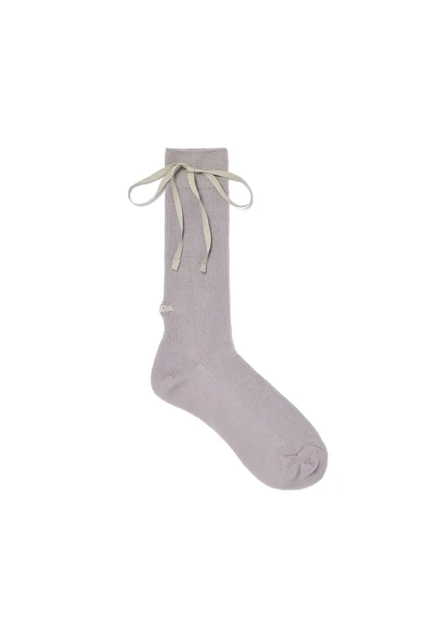 RIBBON POINT CREW SOCKS IN LIGHT GREY