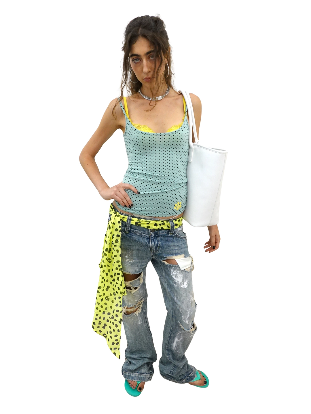 스컬프터 Distressed Bootcut Jeans Light Blue 상품 이미지 3