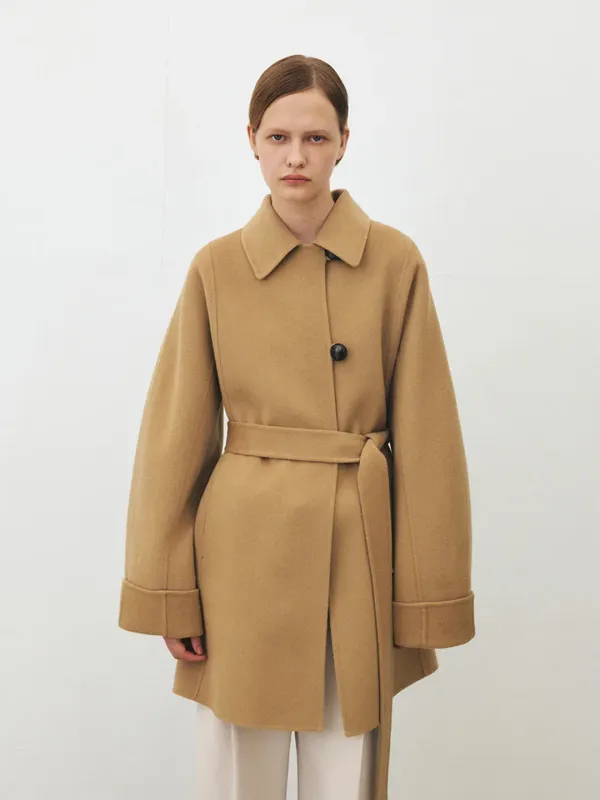 TFF CASHMERE SOUTIEN HAND MADE HALF COAT [PREMIUM]_CAMEL