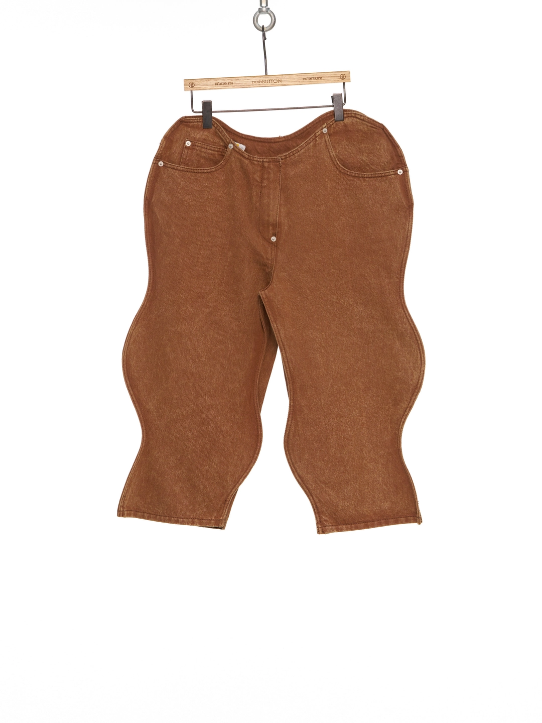 푸쉬버튼 SS26 BROWN WAVY VINTAGE DENIM SHORTS 상품 이미지 1